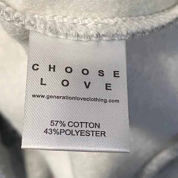Generation Love  Avery Heart Heathered Grey Puffy Sleeve Sweatshirt Size Large - Picture 4 of 5